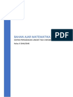 Bahan Ajar Matematika: Sistem Persamaan Linear Tiga Variabel (SPLDV) Kelas X SMA/SMK