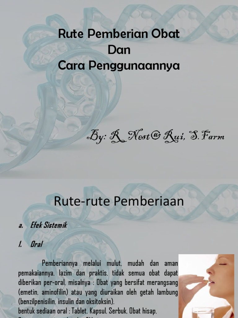 Rute dan Cara Pemberian Obat Efektif | PDF