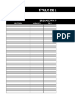 Título de La Producción: Breakdown Por Departamento