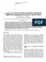 A Literature Review of Small and Medium Enterprises (SME) Risk Management Practices in South Africa