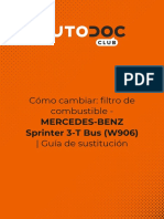 Cómo Cambiar - Filtro de Combustible - MERCEDES-BENZ Sprinter 3-T Bus (W906) - Guía de Sustitución