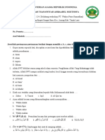 Soal Test Masuk MTs Ahm 2022