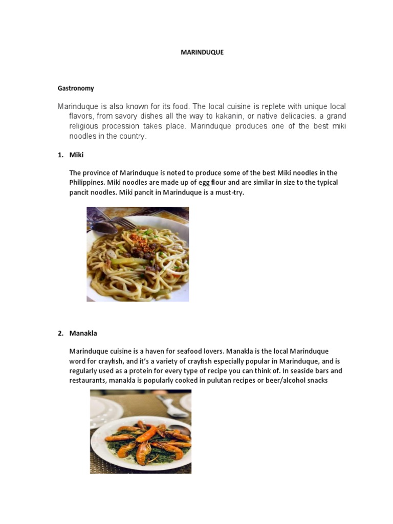Marinduque-2 0 | PDF | Food And Drink Preparation | Southeast Asian Cuisine