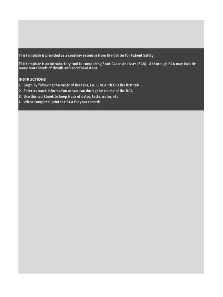 Healthcare Root Cause Analysis Template | PDF