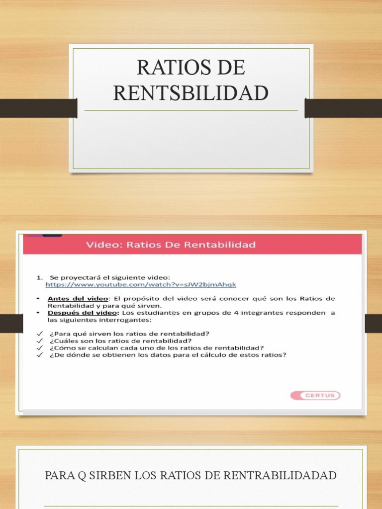 Ratios de Rentabilidad | PDF