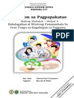 Edukasyon Sa Pagpapakatao: Kahalagahan at Wastong Pamamahala Sa Oras Tungo Sa Kagalingan Sa Paggawa