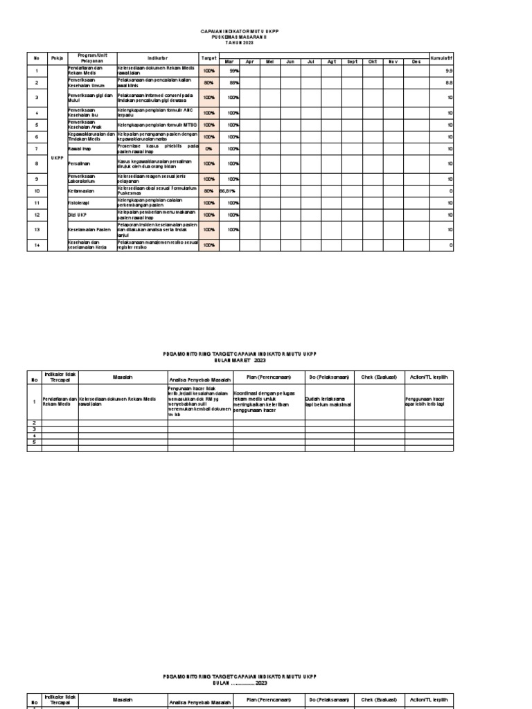 Capaian Mutu UKPP Puskesmas 2023 | PDF
