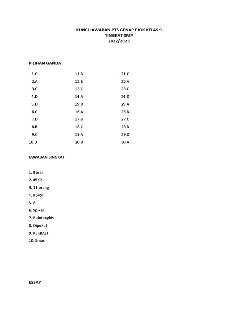 Kunci Jawaban Kelas 9 Pdf