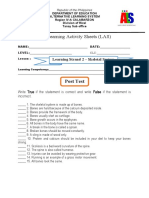 Learning Activity Sheets (LAS) : Post Test