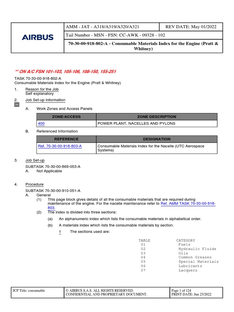 70-30-00-918-802-A - Consumable Materials Index For The Engine (Pratt ...