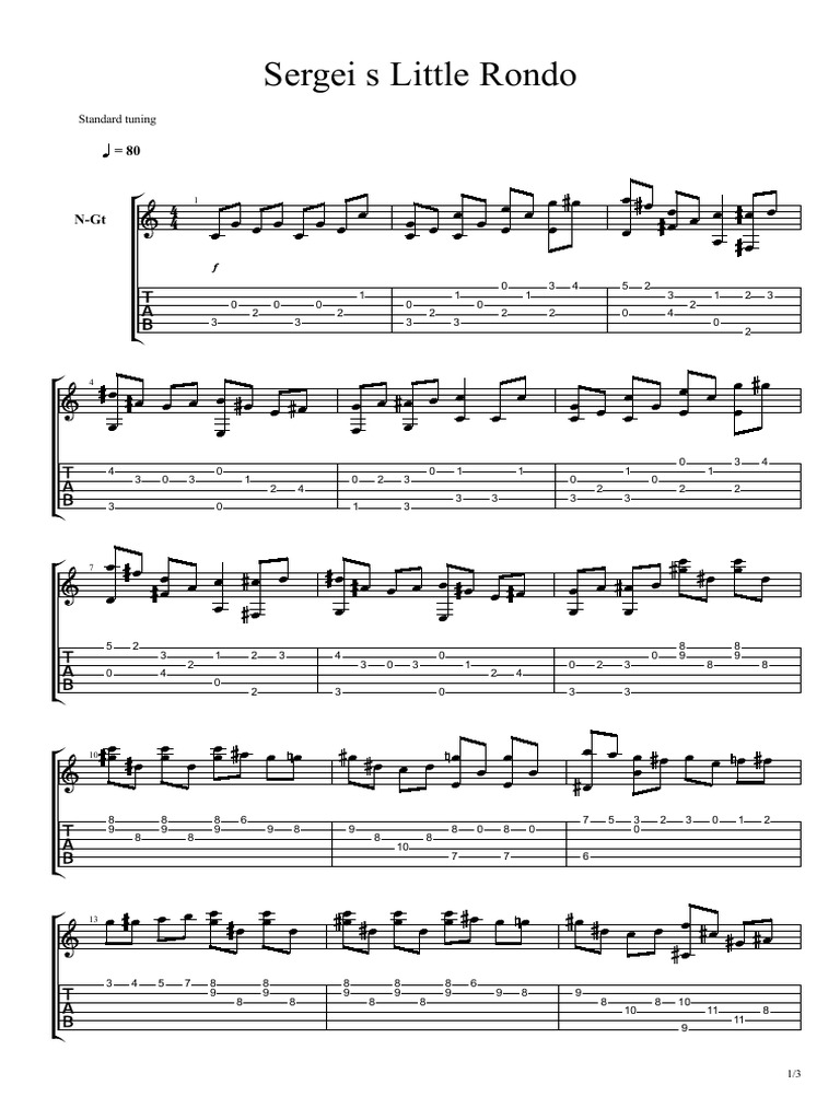 Sergei S Little Rondo: Standard Tuning | PDF