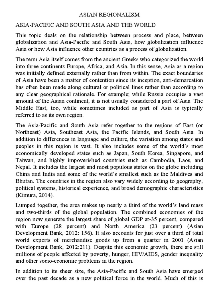 Asian Regionalism Pdf Globalization Asia