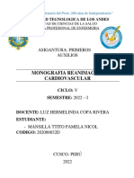 Asigantura: Primeros Auxilios: Monografia Reanimacion Cardiovascular