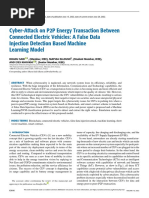 Cyber-Attack On P2P Energy Transaction Between Connected Electric Vehicles A False Data Injection Detection Based Machine Learning Model