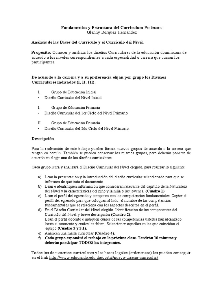 Análisis del Currículo Educativo Dominicano | PDF | Plan de estudios