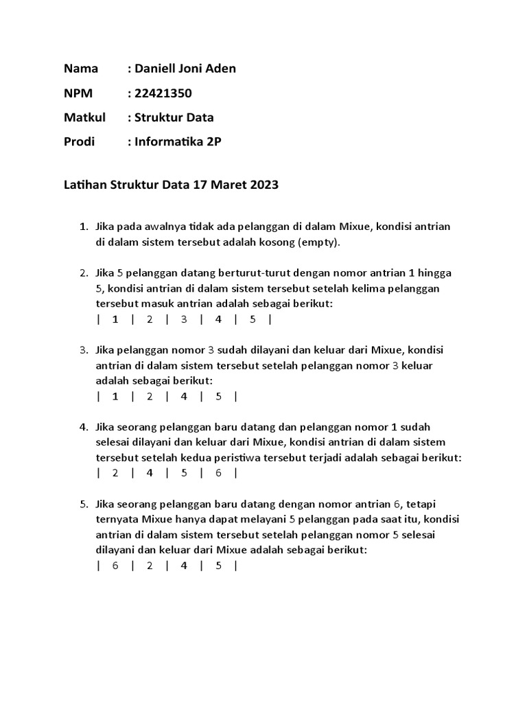 Latihan Struktur Data | PDF