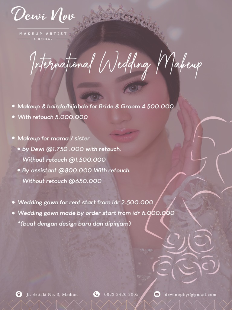Wedding Makeup Pricelist PDF