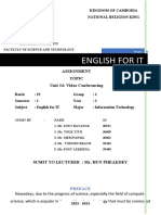 English For It: Assignment Topic Unit 14: Video Conferencing