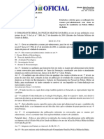 Critérios para exames admissionais da PM da Bahia