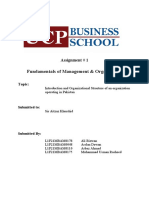 Fundamentals of Management & Organization: Assignment # 1