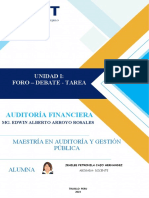 Auditoría Financiera: Unidad I: Foro - Debate - Tarea