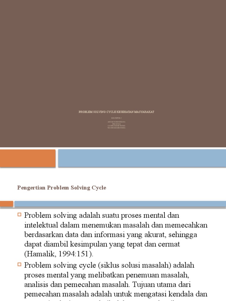 Problem Solving Cycle Kesehatan Masyarakat | PDF