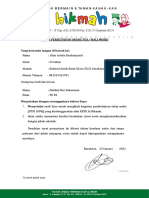 Surat Persetujuan Orang Tua/ Wali Murid: Kelompok Bermain & Taman Kanak-Kan AK