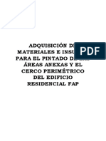 Expediente Adquisición de Materiales para Pintado de Areas Anexas y Cerco Perimétrico en Erfap