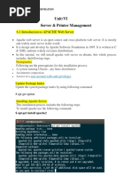 Unit:VI Server & Printer Management: 6.1 Introduction To APACHE Web Server