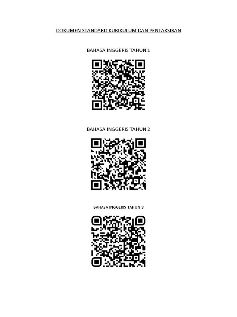 Qr code dskp english year 1 6 pdf