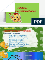 Salutare, Micii Mei Matematicieni!