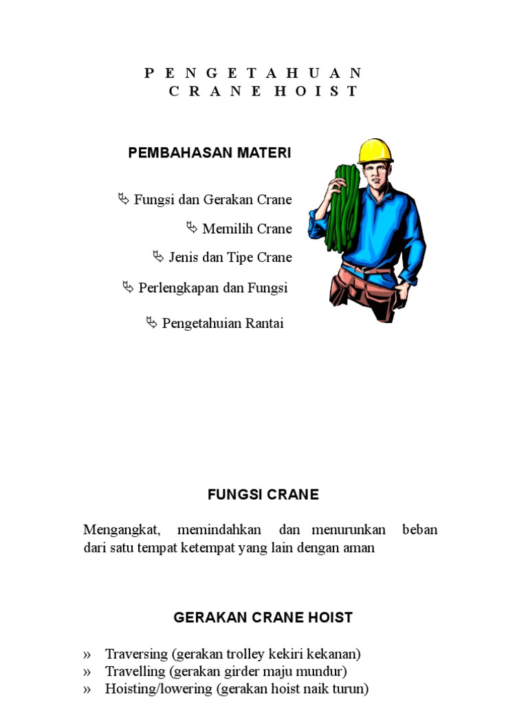 Gerakan dan Fungsi Hoist Crane | PDF