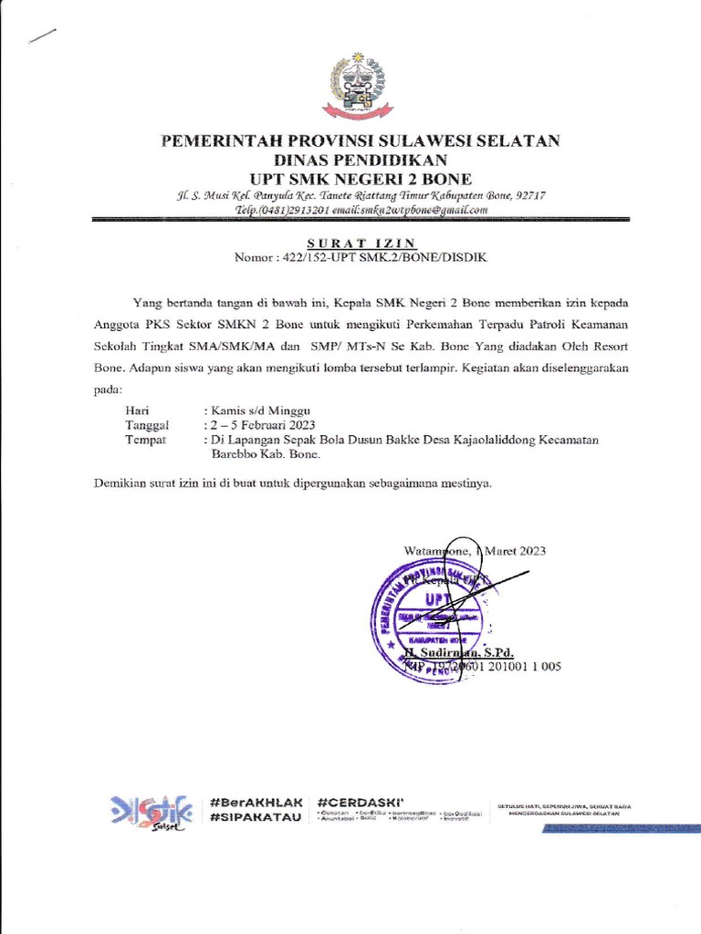 Surat Izin Anggota PKS | PDF