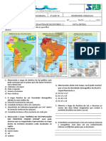 Avaliação Geografia América do Sul