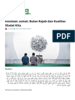 Khutbah Jumat: Bulan Rajab Dan Kualitas Shalat Kita