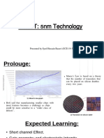 Finfet: 5Nm Technology: Presented by Syed Hussain Razavi (Ece-19-38)