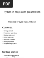 Python in Easy Steps Presentation: Presented by Syed Hussain Razavi