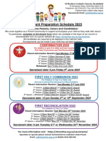 Sacrament Preparation Schedule 2023: Welcome Parents, Carers and Candidates!