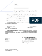 Affidavit of Landholdings: Republic of The Philippines)