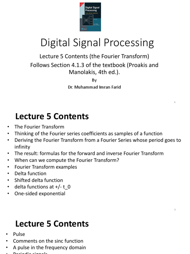 Lecture 5 The Fourier Transform | PDF