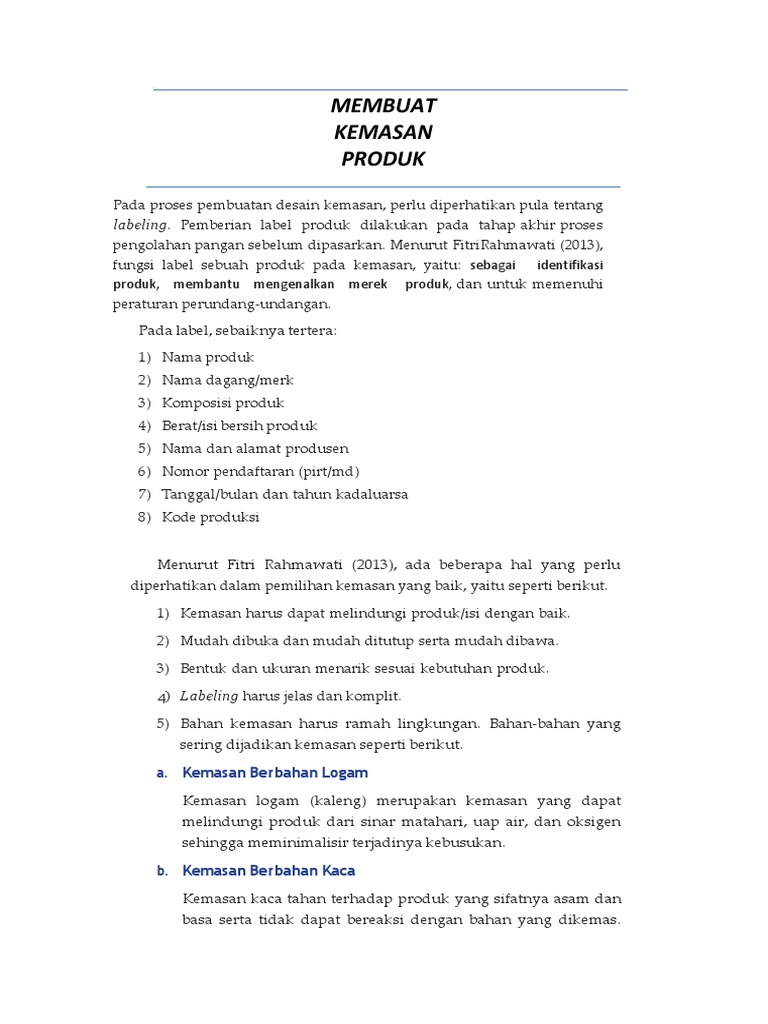Membuat Kemasan Produk | PDF
