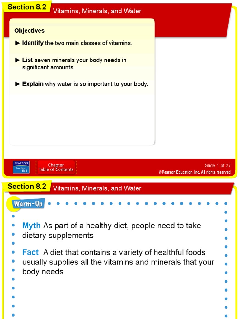 Vitamins Minerals and Water 1 PDF Vitamin Dietary Supplements