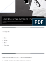 How To Use Sources For Your Writing - MEETING 12