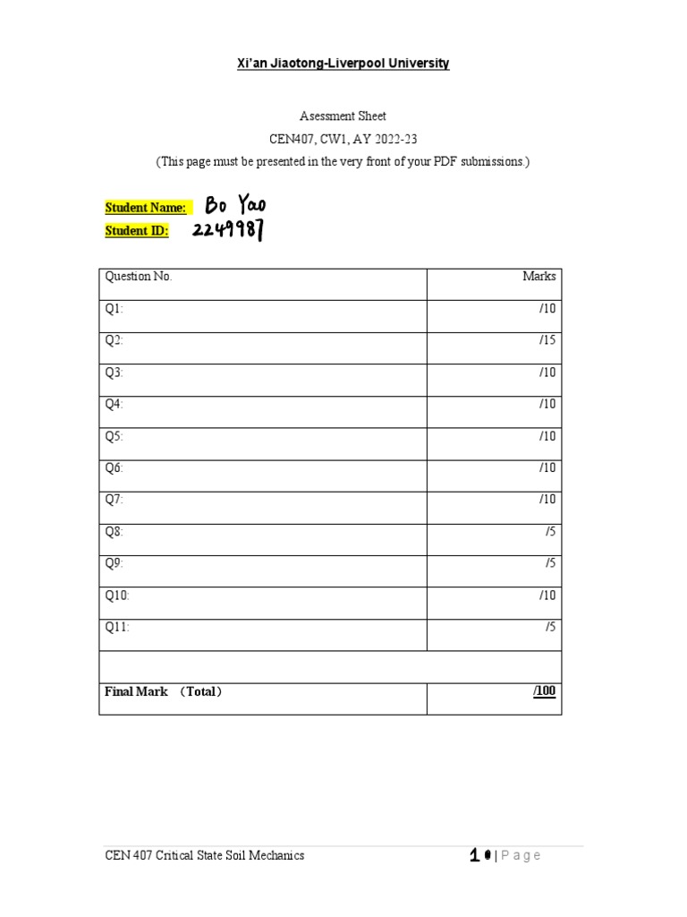 CEN407 - CW1 - Bo Yao - 2249987 | PDF | Solid Mechanics | Horticulture