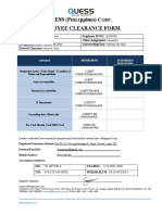 Quess (P Ppines) C - Employee Clearance Form: Hili ORP