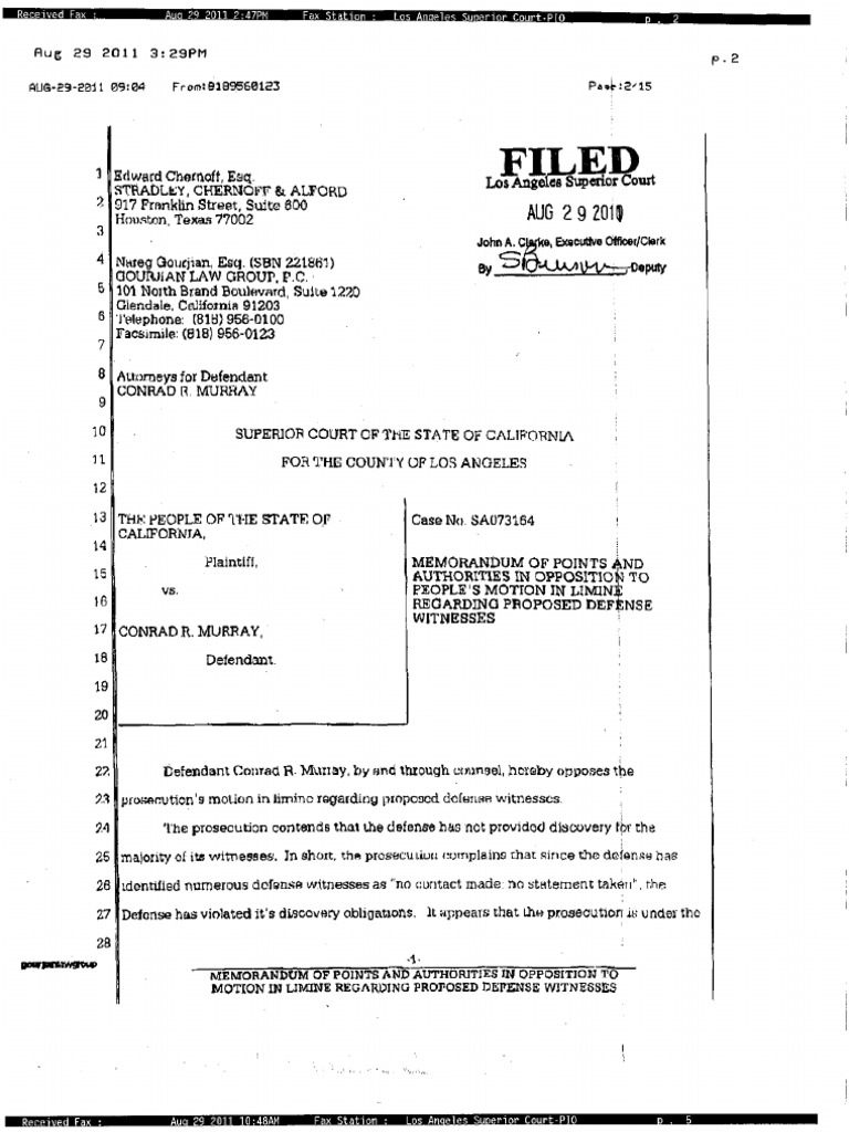 Memorandum of Points and Authorities in Opposition To People S Motion