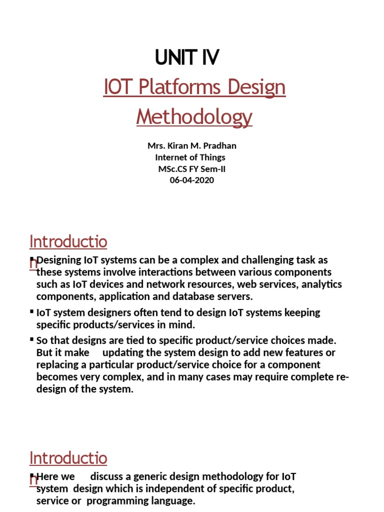IoT System Design Methodology Guide | PDF