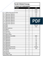 Tools and Consumalbes List - Mge