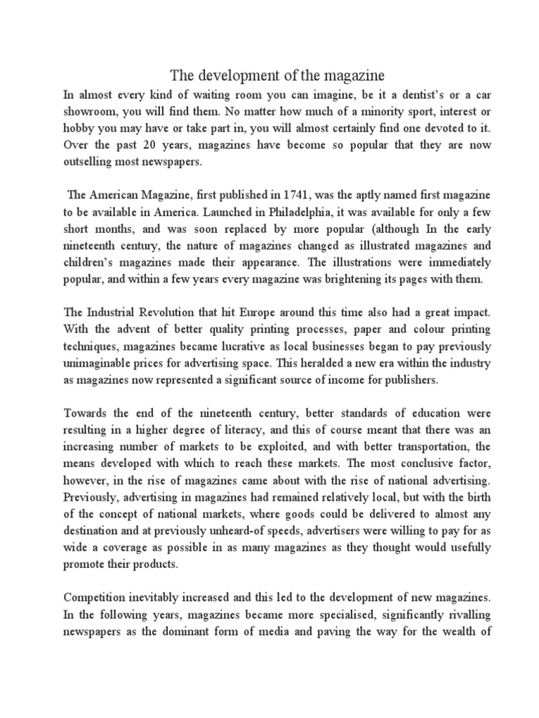 The Evolution of the Magazine Industry From Humble Beginnings to a