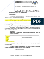 Resolución Directoral. N°35-2019/D.I.E./P.G.E.: "Año de La Lucha Contra La Corrupción Y La Impunidad"